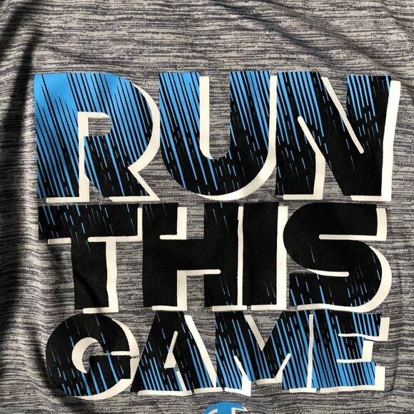 Boys Champion Light Gray and Turquoise L/S T Size S - Picture 2 of 3